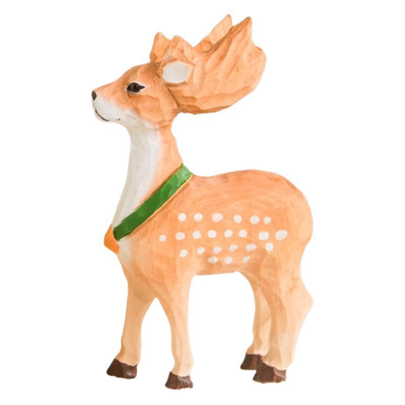 Wooden Crafts Deer Figurine Gift For Home Office Decor And Celebrations