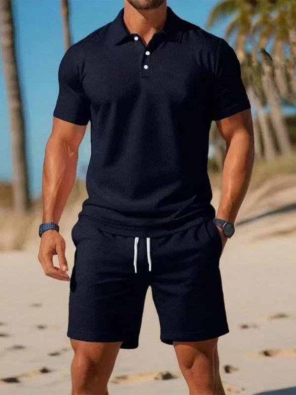 2026 Men's Slim-Fit Summer Casual Sports Polo & Shorts Set