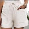 Women's Fashion Summer Casual Solid Color Print High Waist Shorts