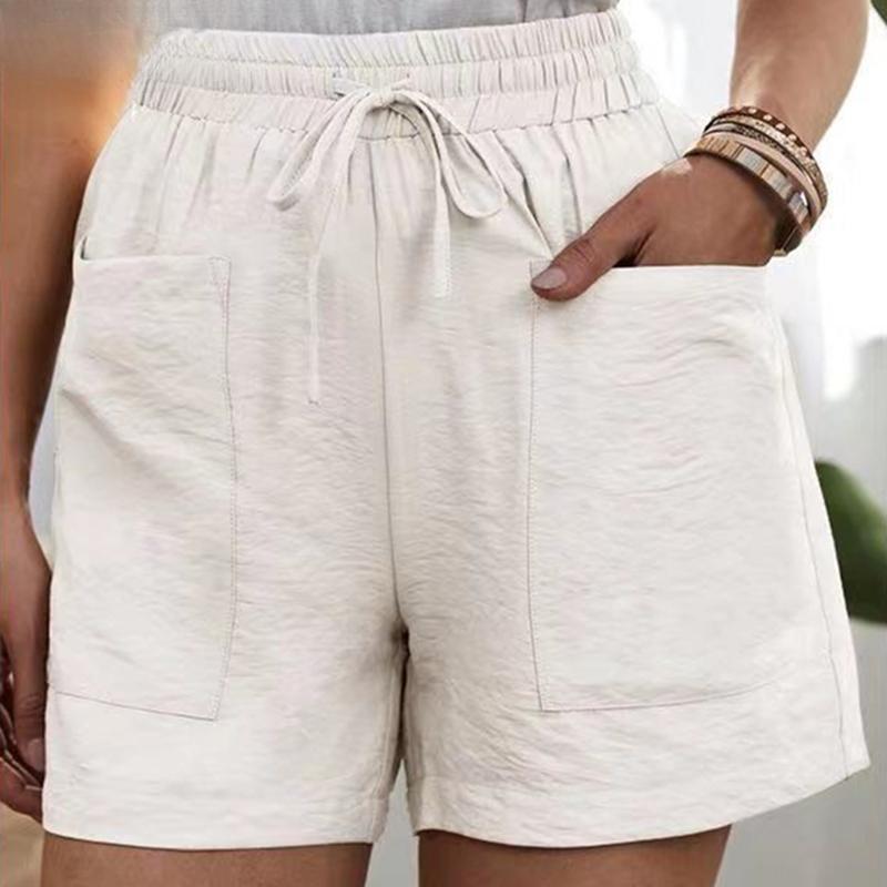 Women's Fashion Summer Casual Solid Color Print High Waist Shorts