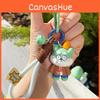 Plants Zombies Vs Dog Flag Balloon Roadblock Funny Cartoon Keychain Pendant