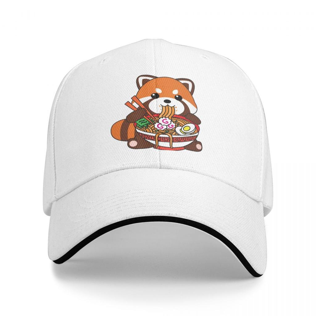 Baseball Caps Kawaii Red Panda Eating RaUnisex Noodles Fans Support Customized Unisex Women Casual Summer Hats