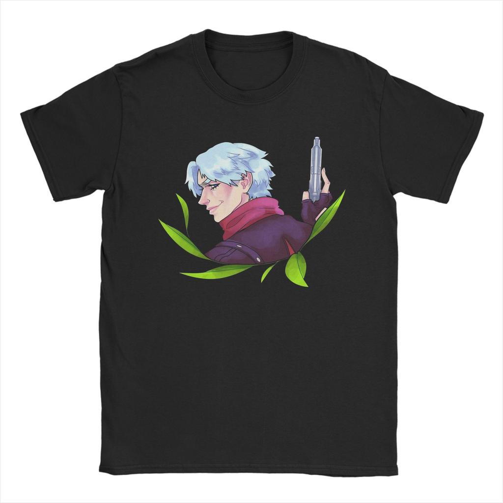 Den Vita Kaninen Devil May Cry DMC Spel Herr T-shirt Vintage T-shirts Kortärmad Rundhals T-shirt 100% Bomull Kläder