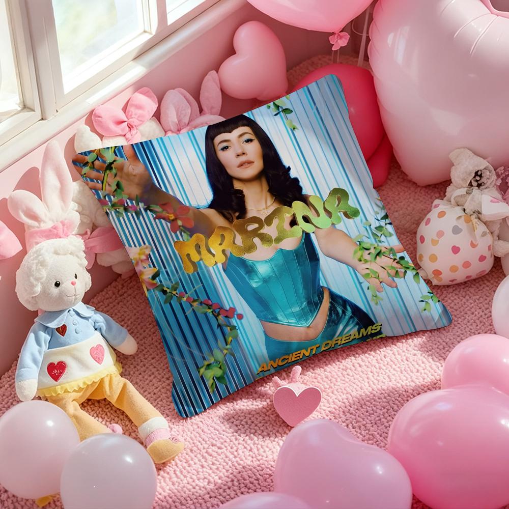 Music Album M-Marina the diamonds Pillow Case Soft Plush Fabric Double-Sided Printed Cushion Cover Warm Winter Sofa Pillow Case