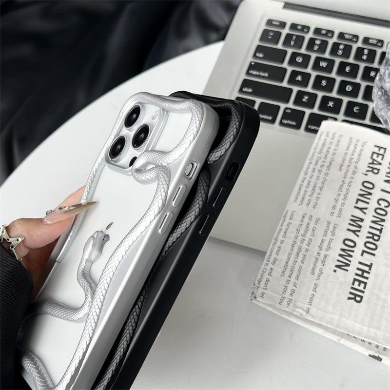 Advanced Matte Snake for iPhone17PROMAX Mobile Phone Case Hollow Heat Dissipation Electroplating Snake Apple 16