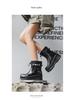 Women's Waterproof Thick-Soled Drawstring Rain Boots - Short, Height-Boosting Rubber Shoes for Outdoor and Kitchen Use