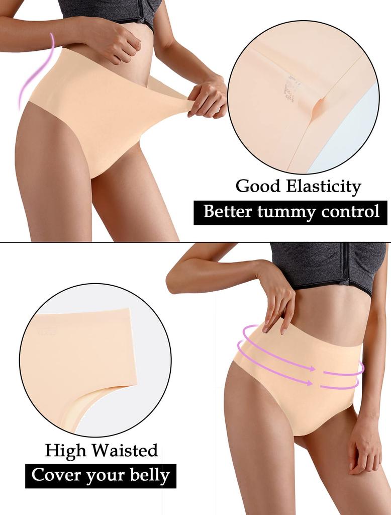 Panegy Seamless Beautiful Women's High-Waist T-Back Panties, Lineless, Sexy, Butt-Lifting, Buttocks, 5-Pack