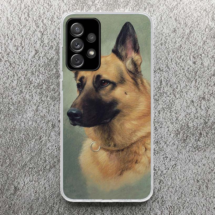 German Shepherd Dog Print Soft Case for Samsung A51 A50 A21S A70 A71 Phone Shell A31 A41 A10 A20E A30 A40 A6 A7 A8 A9 Pattern Co
