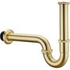 Brass P Trap, 1 1/4 Bathroom Basin Sink Waste Trap Drain Kit with Flange and Slip Joint Extension Tube Drain Tailpiece, Adjustable Height, Brushed