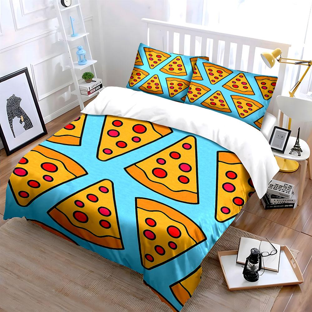 Pizza Slice Pattern Bedding Bedding Duvet Cover Set Duvet Cover Pillowcases (1 * Duvet Cover 2 * Pillowcases, without duvet insert)