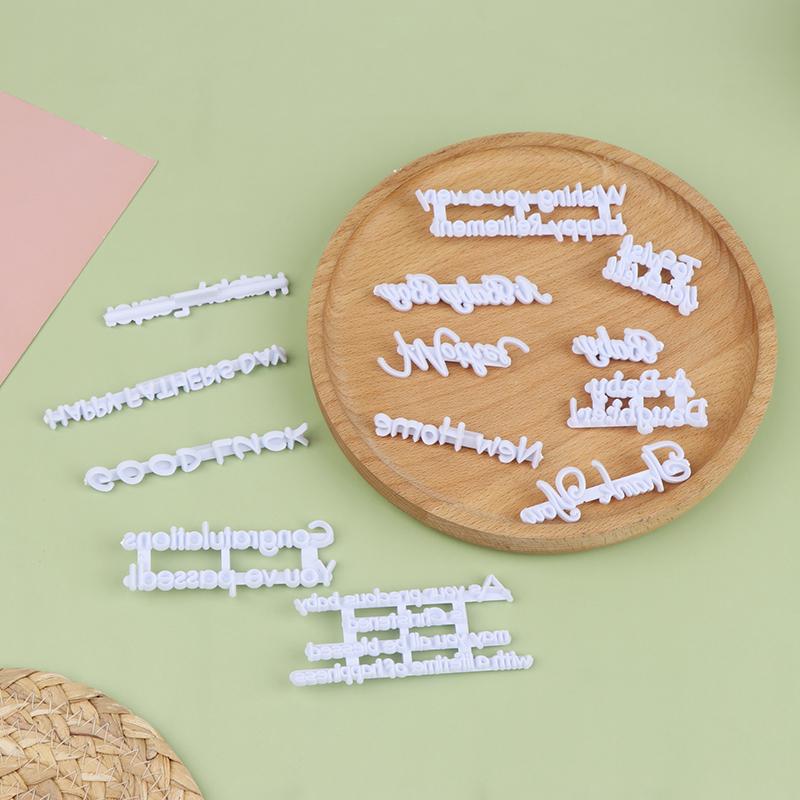 Diy Alphabet Letter Cake Mold Blessing Cookie Biscuit Stamp Embosser Cutter Fondant Cake Decoration Tool Biscuits Baking Tool