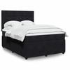 Exclusive House - Black Bed Slat Base and Mattress 160x200 Cm Velvet