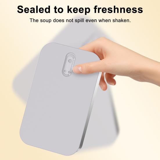 Heated Lunch Box 900ml Capacity 2-in-1 Stainless Steel Electric Warming Box Non-Stick Coating Portable Meal Container for Office Car Travel