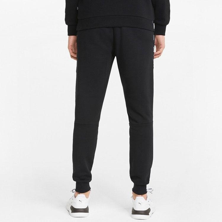 Puma Side Stripe Tapered Mid Waist Knit Joggers Men Bottoms Black 849535-01