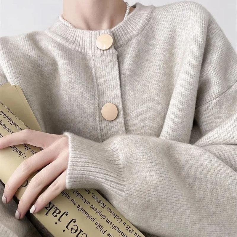 Sweaters Coat Cardigan for Women Autumn Winter Large Size Vintage Loose Long Sleeve Knit Cardigan  Sweaters Jacket