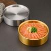 Kreative 304 Edelstahl Sashimi Eisplatte Rund Multifunktional Lachs Meeresfrüchte Sushi Eis Tablett Haushaltsgeschirr