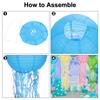 6pcs Jellyfish Paper Lanterns Hanging Colorful Lanterns Decorations for Ocean Under the Sea Theme Birthday Party