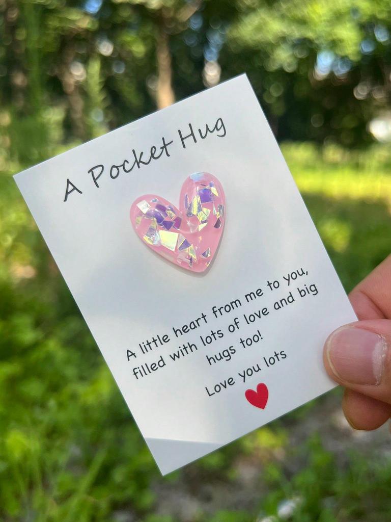 DIY Heart-shaped Pocket Hug Card – Mini Resin Gift with Punny Message
