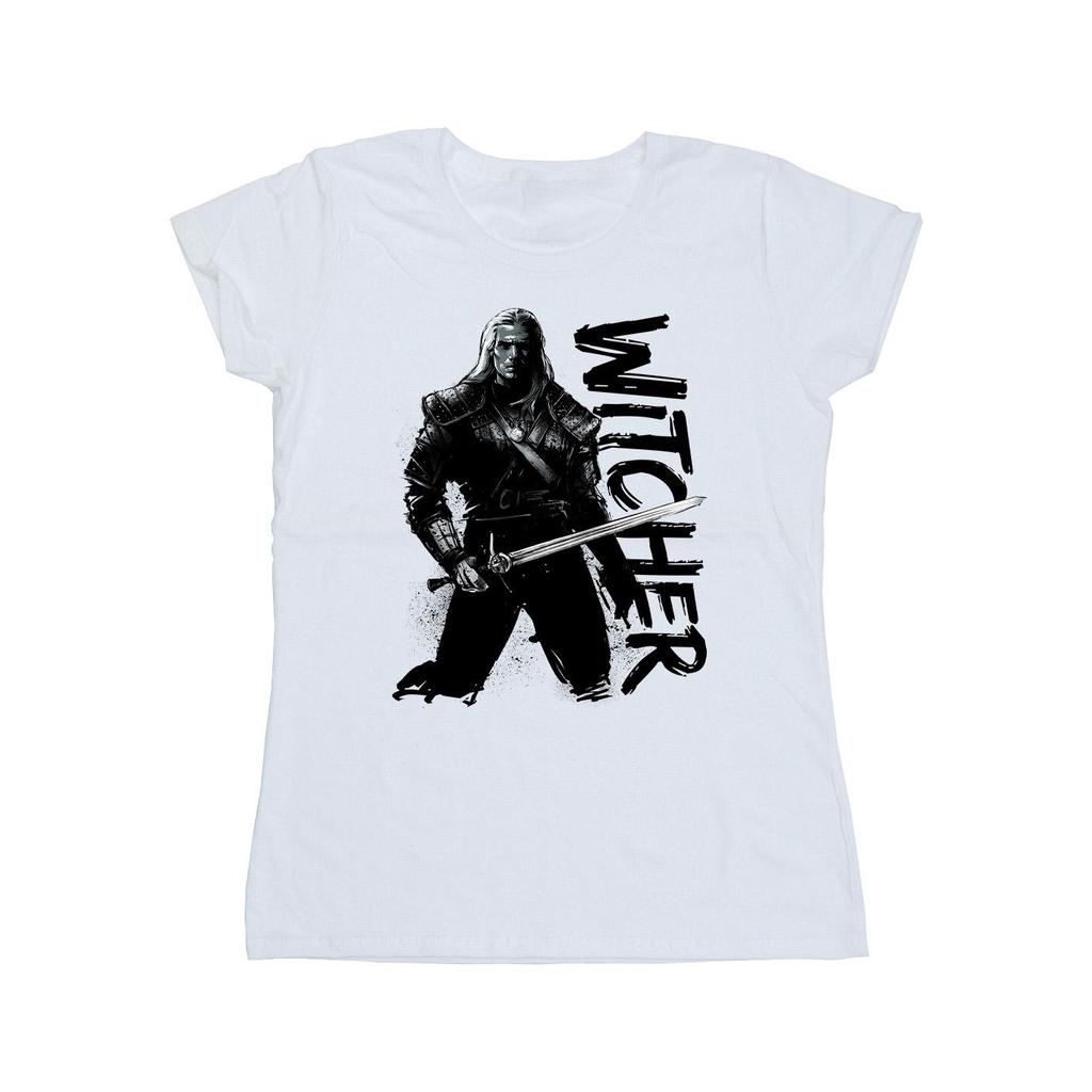 Netflix Womens/Ladies The Witcher Sketch Geralt Cotton T-Shirt