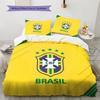 Brazil National Football Team  Pattern Bedding Quilt Set  Home Decoration  Gift (1 * duvet cover + 2 * pillowcase  without core)