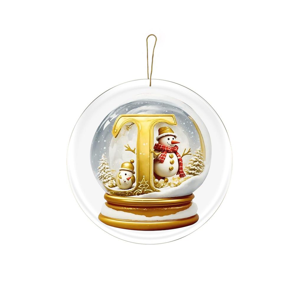 Dopis žlutá křišťálová koule akrylové auto Ornament vánoční stromeček přívěsek domácí dekorace