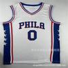 Philadelphia 76ers NBA Basketball Jersey Vest Mens Cotton Blend White Embiid 21 Harden 1 Maxey 0 Heat Pressed Edition