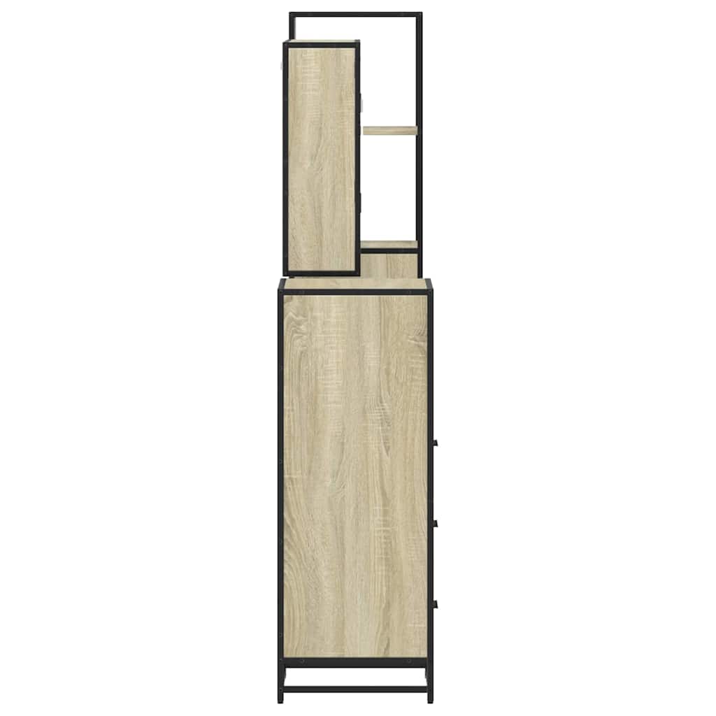 4 Piece Bathroom Furniture Set Sonoma Oak Particleboard