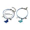Stylish Alloy Butterfly Beaded Bracelet Anklet with Colorful Adjustable Woven Rope for Women Girls Birthday Parties
