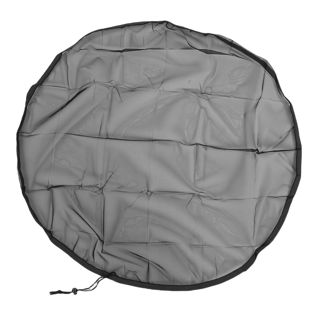 Rain Bucket Mesh Cover Black 37.4in Diameter Polyester Fiber Water Collection Bucket Cover with Drawstring for Leaves Debris