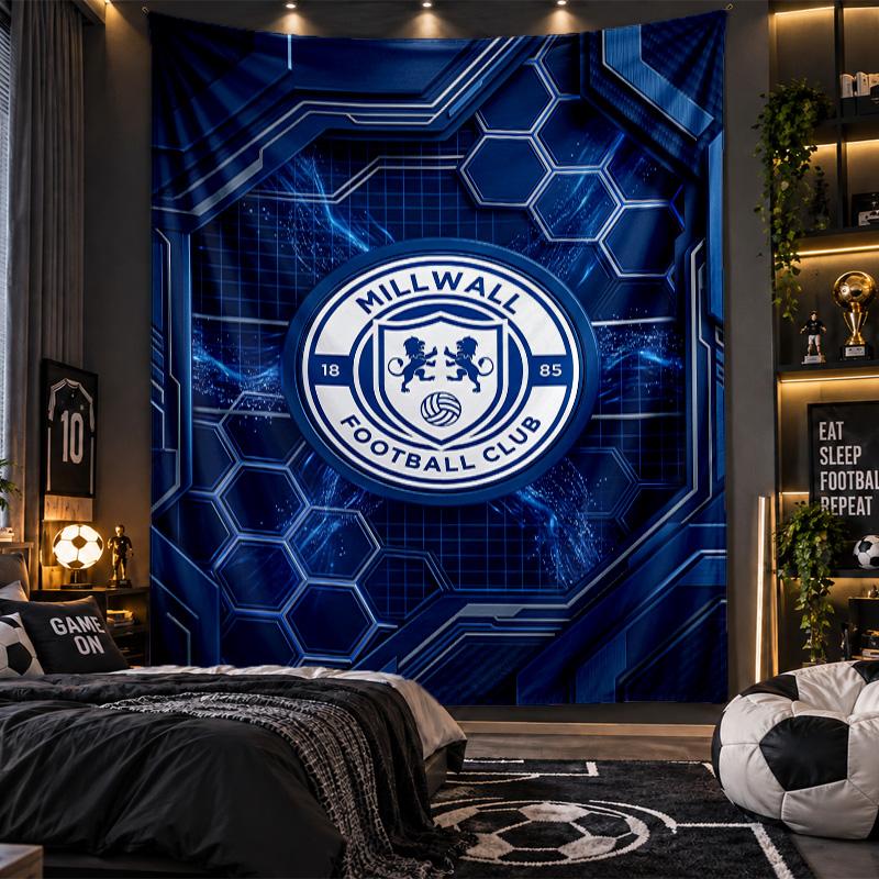 Wall Hanging Tapestry Millwall Football Print Cloth for Living Room Bedroom Home Decor