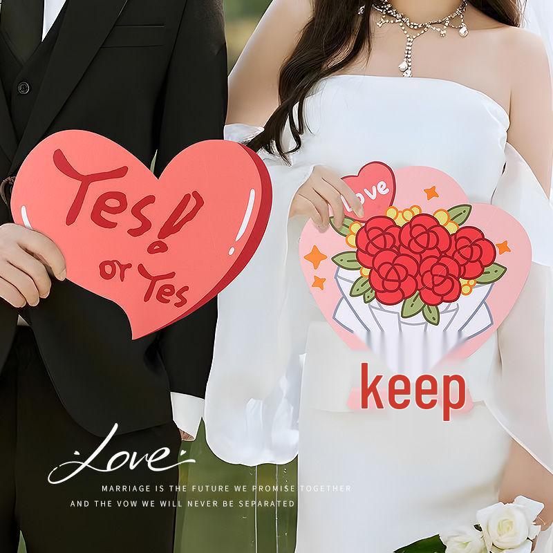 Bridal Party Wedding Photo Props: Bride, Bridesmaid & Groomsman Handheld Signs for Group Photos & Proposal Games