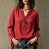 Women's Linen Shirt Casual Long Sleeve Color Button Down Top for Work and Daily Wear