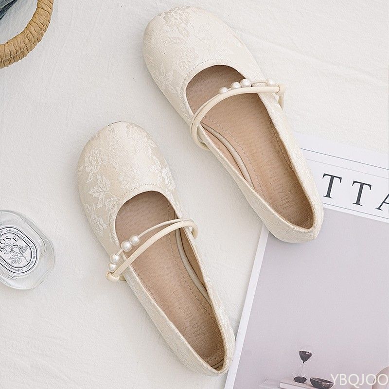 Fashion Spring Summer Style Gentle Beautiful Shallow Mouth Single Shoe for Women Simple Comfortable Versatile Flat Sole Single Shoe