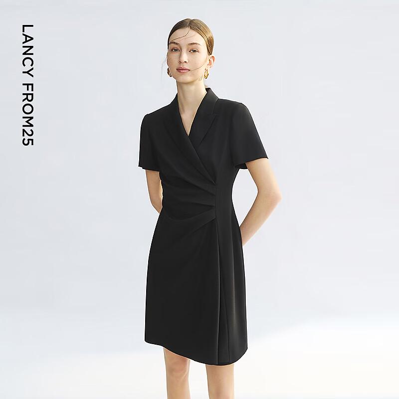 LANCY Notched Lapel Acetate Blend Suit Dress