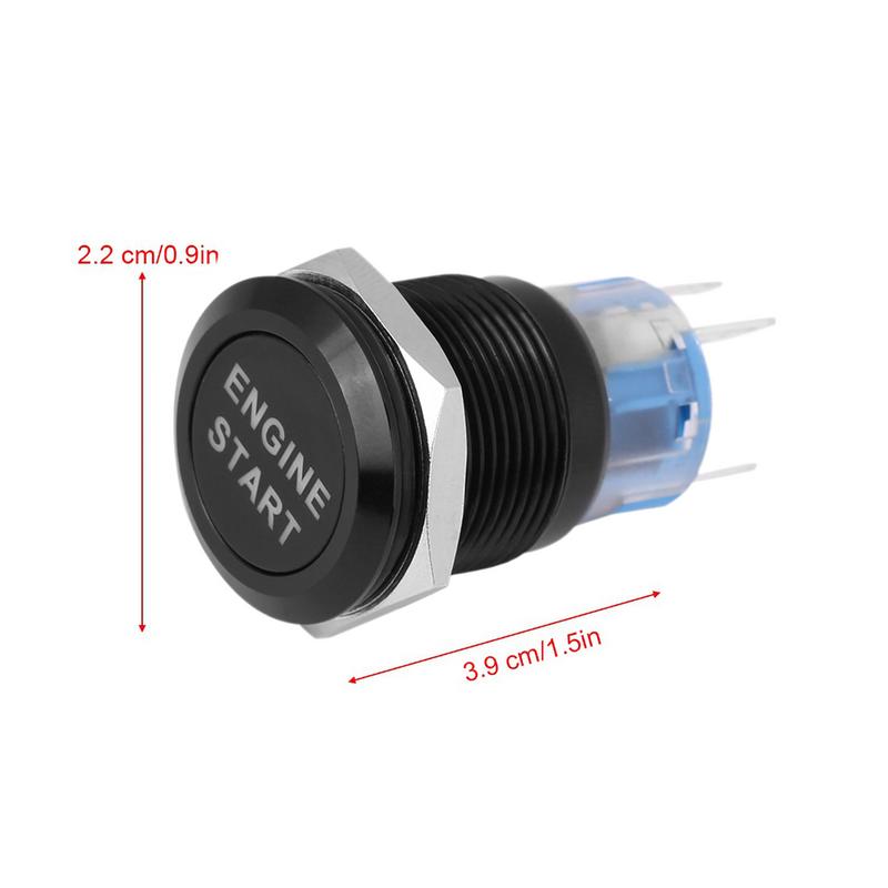 Engine Start Stop Button Metal Spin Button Start Engine Auto Accessories Automotive Start Stop Button With LED DIY Car