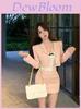 Small Fragrance Lady Suit For Women Spring Elegant Wool Short Blazer And Mini Skirt Twopiece Set