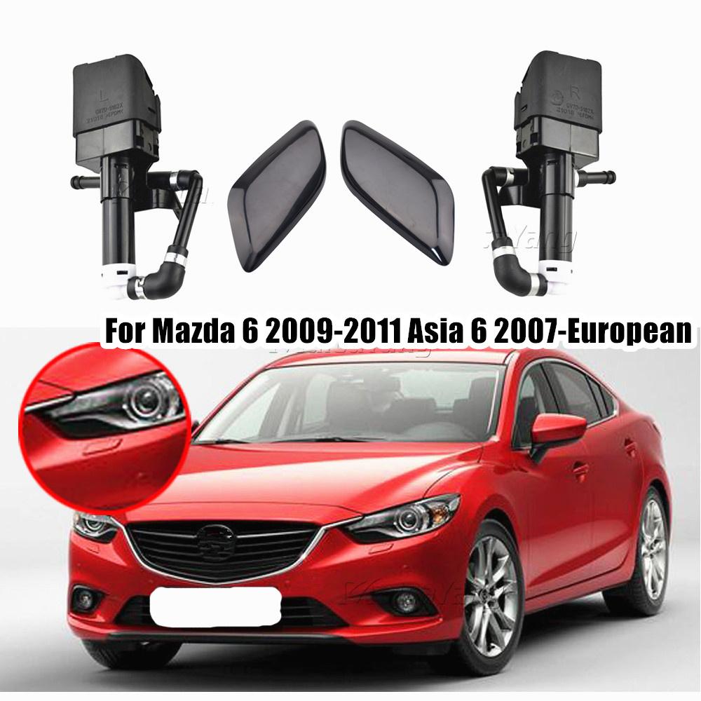 Front Headlight Washer Lift Cylinder Spray Nozzle Jet & Cover Cap For Mazda 6 2009 2010 2011
