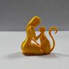 Jijijing 3D Printed Sculpture, One-Piece Molding Desktop Figure, Abstract Woman Cat Art Ornament for Home Decor Gift