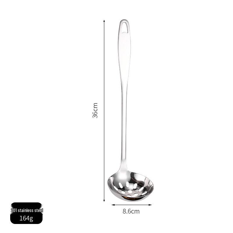 Polished Stainless Steel Flat Handle Slotted Spoon