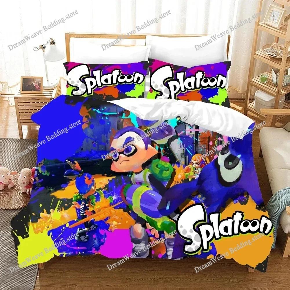Splatoon Bedding Set Single Twin Full Queen King Size Bed Set Adult Kid Bedroom Duvet Cover Sets 3D Print Game Bed Sheet Set741