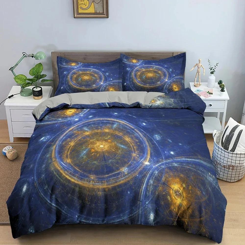 

Комплект постельного белья Galaxy с рисунком научной фантастики, пододеяльник с принтом, покрывала для стеганого одеяла, двуспальное одеяло с наволочкой 135x200cm