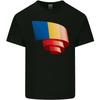 Gekräuselte Tschad-Flagge Tschad-Tag Fußball Herren Leichtes Baumwoll-T-Shirt Unisex T-Shirt