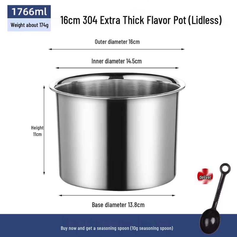 

Mu Baisen 16cm Food-Grade Stainless Steel Storage Container