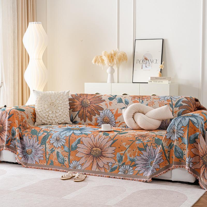 Nordic style sofa cushion, universal in all seasons, summer seat cushion towel, straight row cover cover cloth towel, backrest blanket