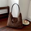 Deer Spot Fluffy Shoulder Bag Leopard Print Women Handbag Elegant Plush Tote Bag  Dating