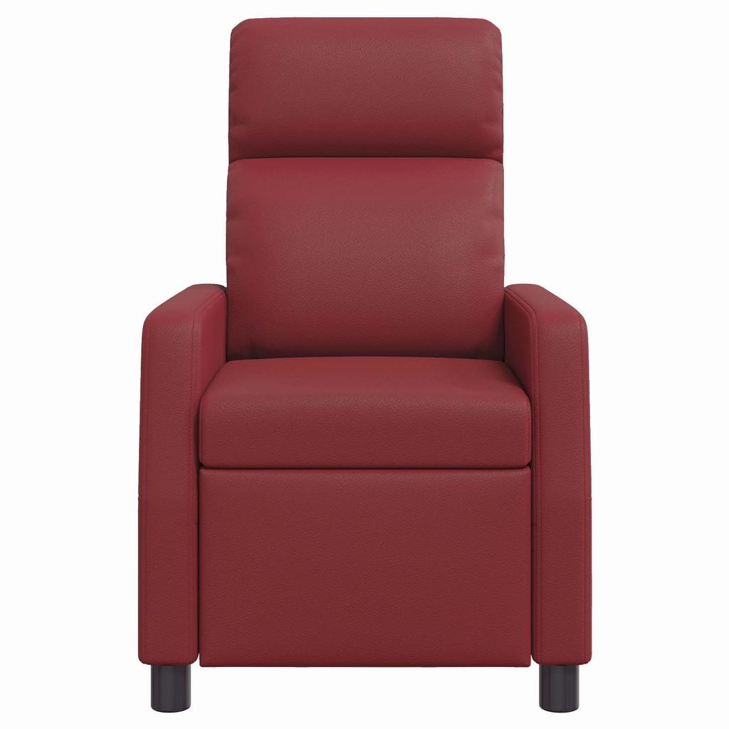 Recliner Chair Wine Red Faux Leather