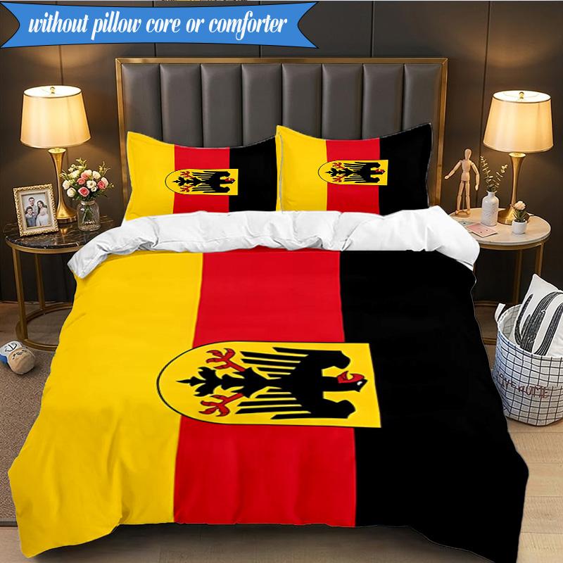 3PCS Germany Coat Of Arms Design Bedding Set 2D Printing (Includes 1 Duvet Cover + 2 Pillowcases Coreless), Bedroom decor,Fan gift