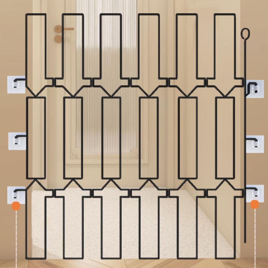 Metal Retractable Pet Gate Foldable Retractable Pet Gate Home Barrier Auto Retract Space-Saving for Doorway, Stairs