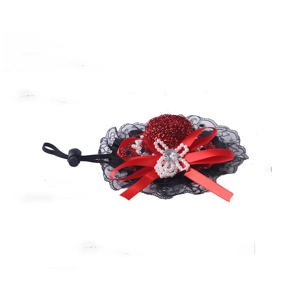 Sequin Pet Halloween Hat British Style Pet Decorative Hat Pet Accessories Cat Lace Hat  Pet Show