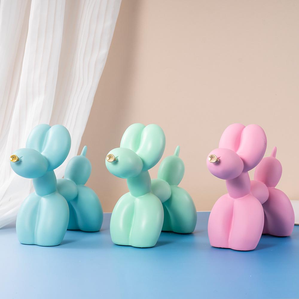 Golden Balloon Dog Resin Ornament for Home, Office, & Living Room Decor